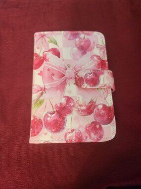 A6 pu heart and cherries binder,nootebook, planner,saveings challenge 6 rings